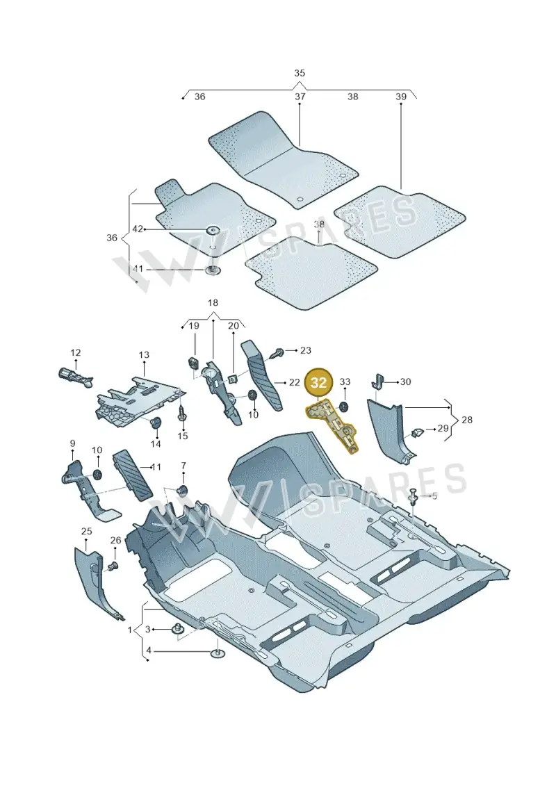 5G2867192A — Volkswagen Arteon (2017-2023) diagram 828863000, position 32
