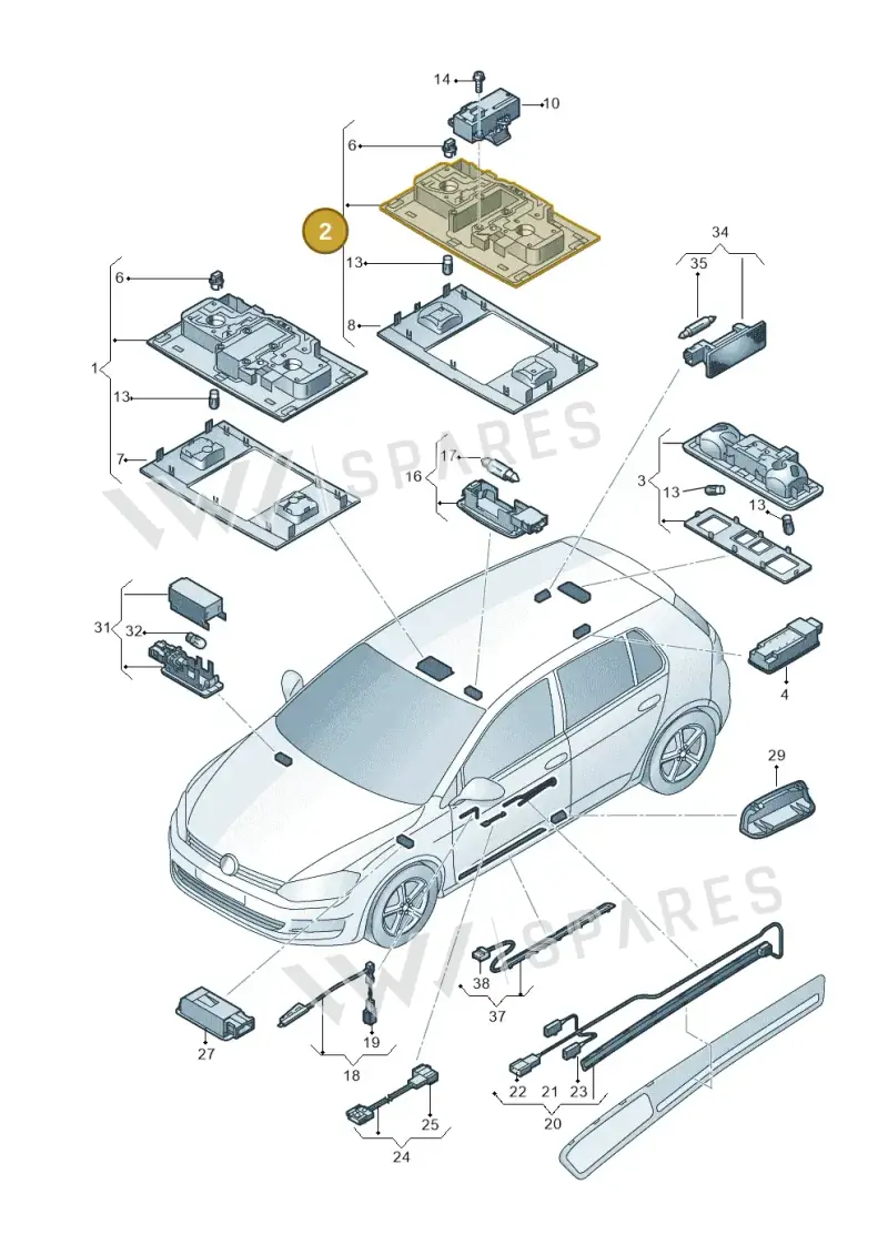 5G2947105PWHI — Volkswagen Golf 1.4 BlueMotion (2012-2017) diagram 746947000, position 2