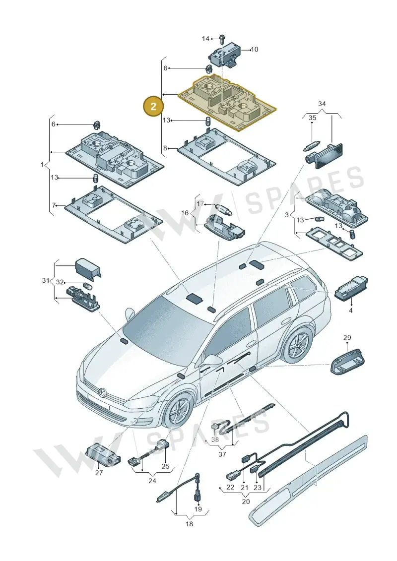 5G2947105PWHI — Volkswagen Golf Estate (2013-2017) diagram 763947000, position 2