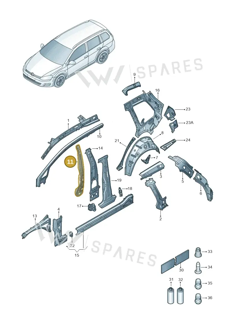 5G4810069 — Volkswagen Golf 2.0 (2016-2020) diagram 763809000, position 11