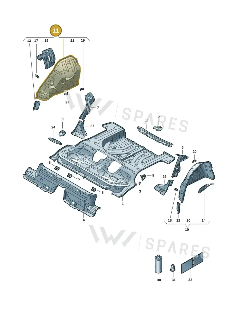 5G6809852 — Volkswagen Golf 2.0 BlueMotion (2019-2024) diagram 5h0803015, position 11