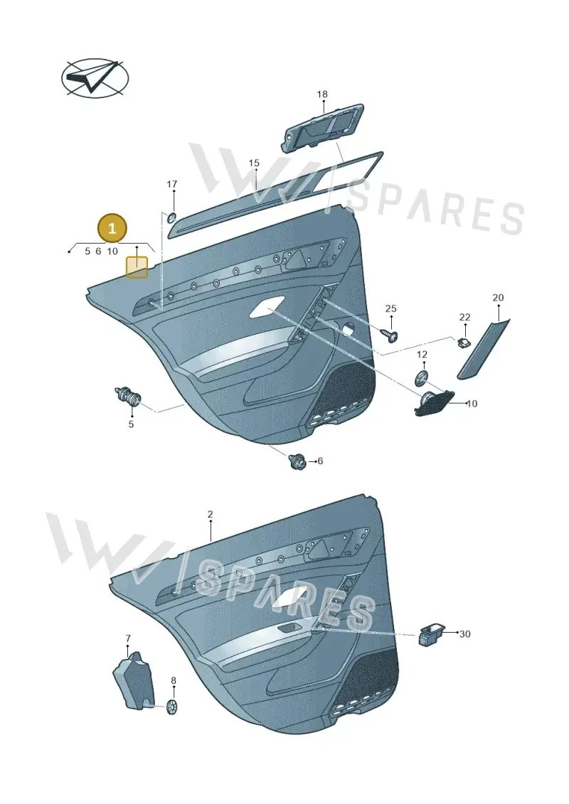 5G6867221FBAS — Volkswagen Golf (2016-2020) diagram 746867510, position 1