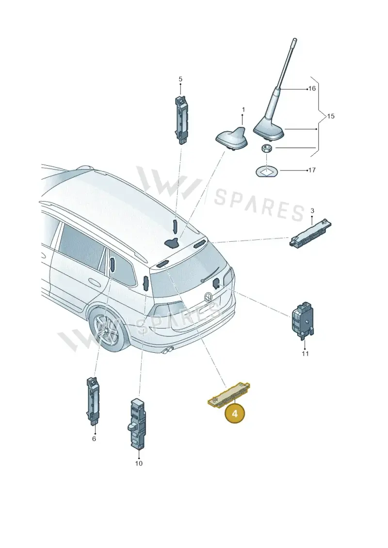 5G9035577H — Volkswagen Golf Estate (2013-2017) diagram 763035100, position 4