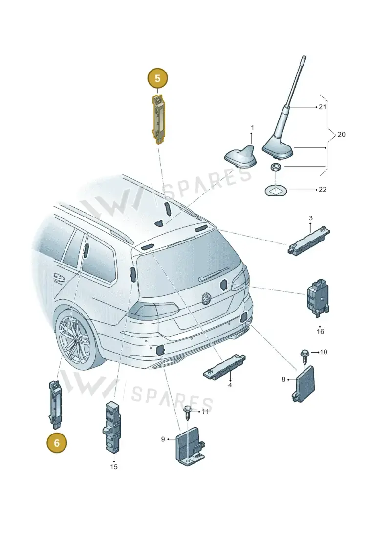 5G9035577K — Volkswagen Golf (2016-2020) diagram 827035250, position 5+6