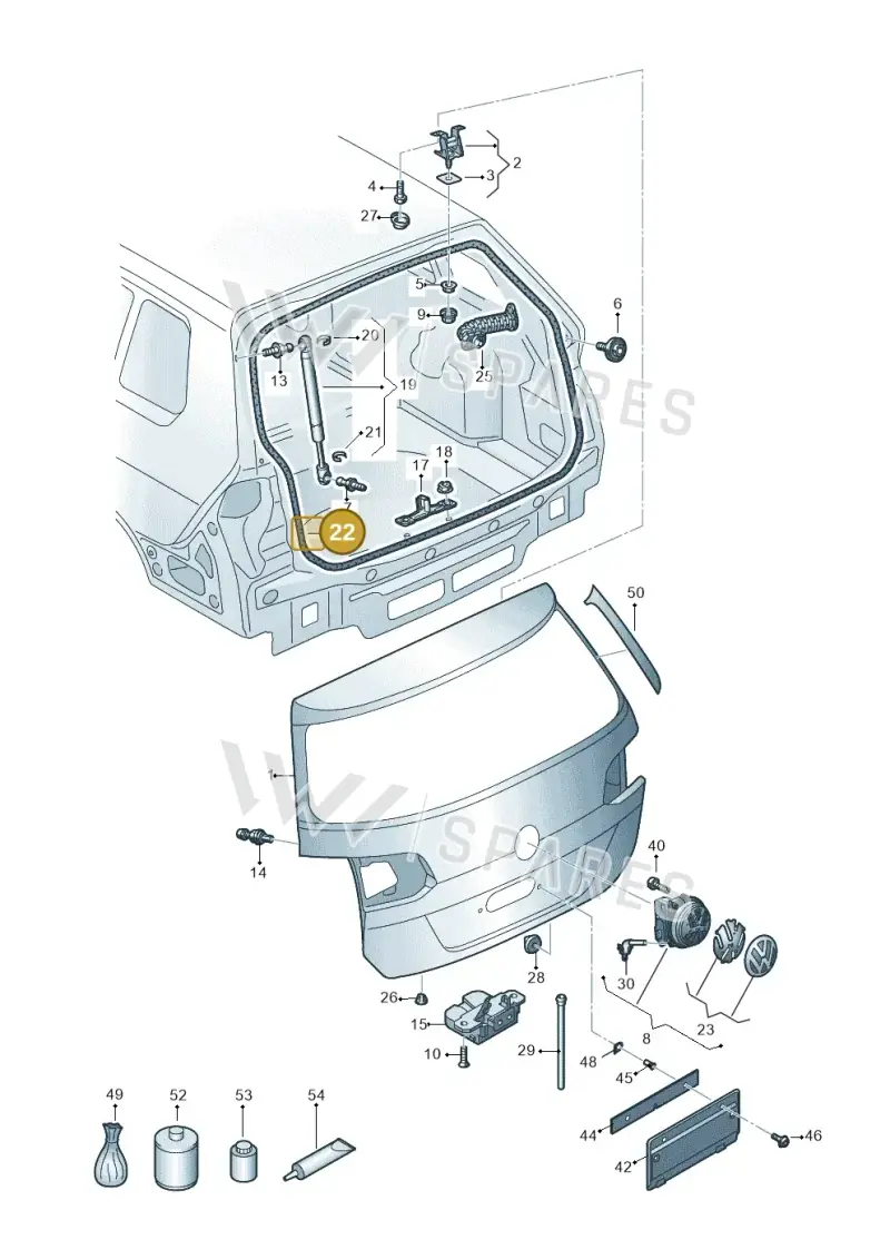 5G9827705A9B9 — Volkswagen Golf 2.0 (2016-2020) diagram 763827100, position 22