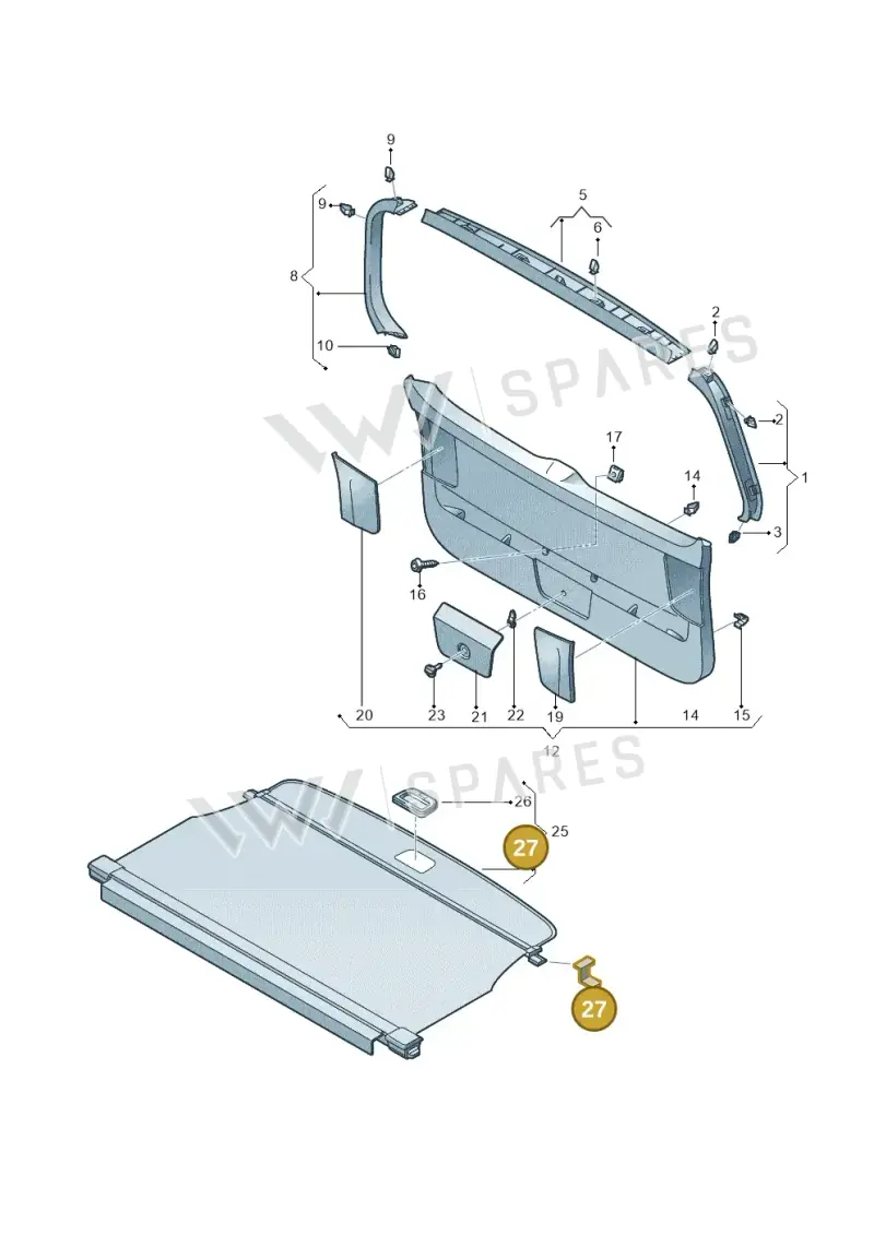 5G9898798 — Volkswagen Golf 2.0 (2016-2020) diagram 763867800, position 27