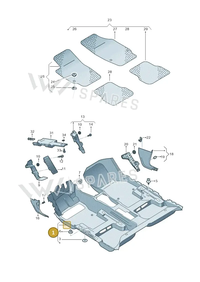 5GE863368A62U — Volkswagen E-Golf (2014-2021) diagram 774863000, position 1