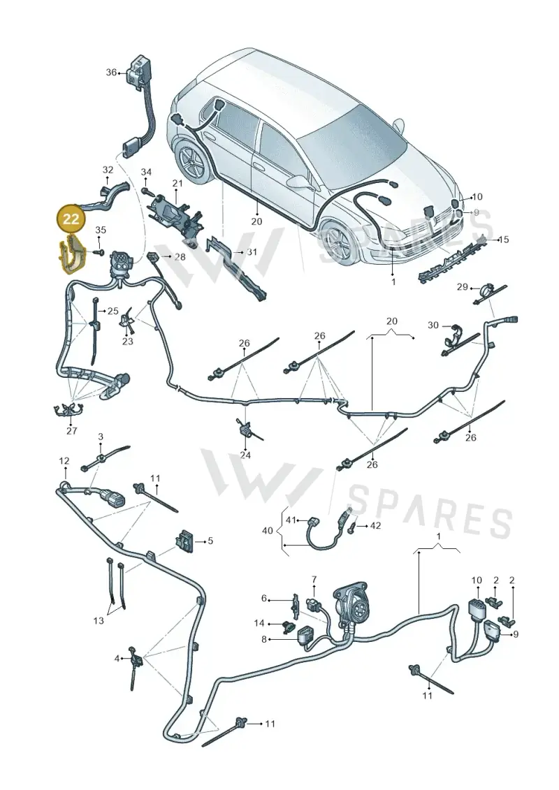 5GE907175F — Volkswagen e-Golf (2014-2021) diagram 774971080, position 22