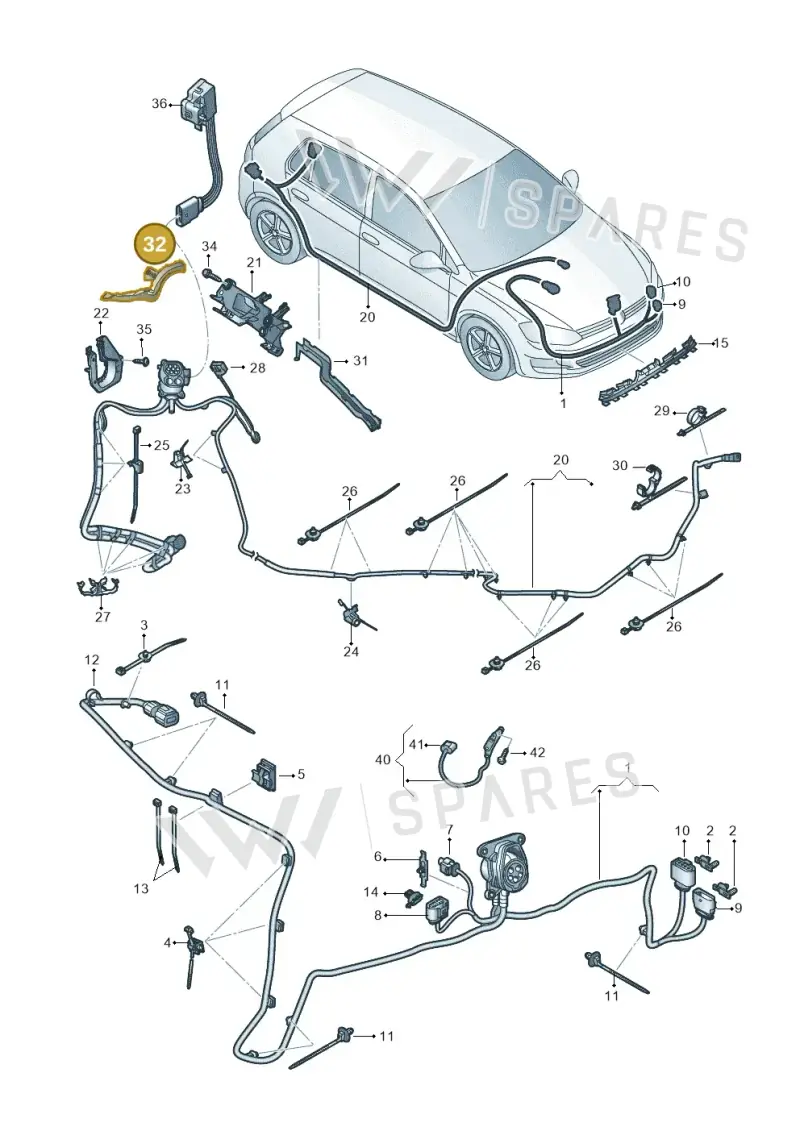 5GE971615D — Volkswagen e-Golf (2014-2021) diagram 774971080, position 32