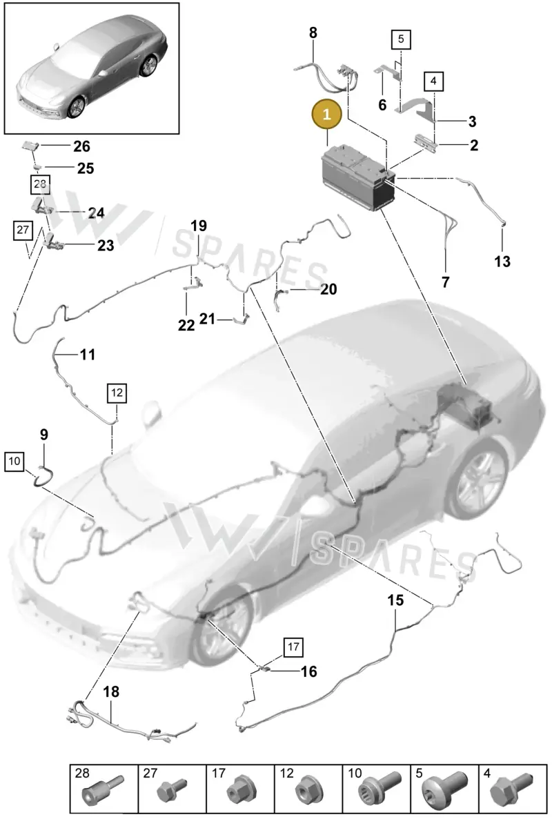 5GM915105AB — Porsche Panamera (2016-2020) diagram p49902010, position 1