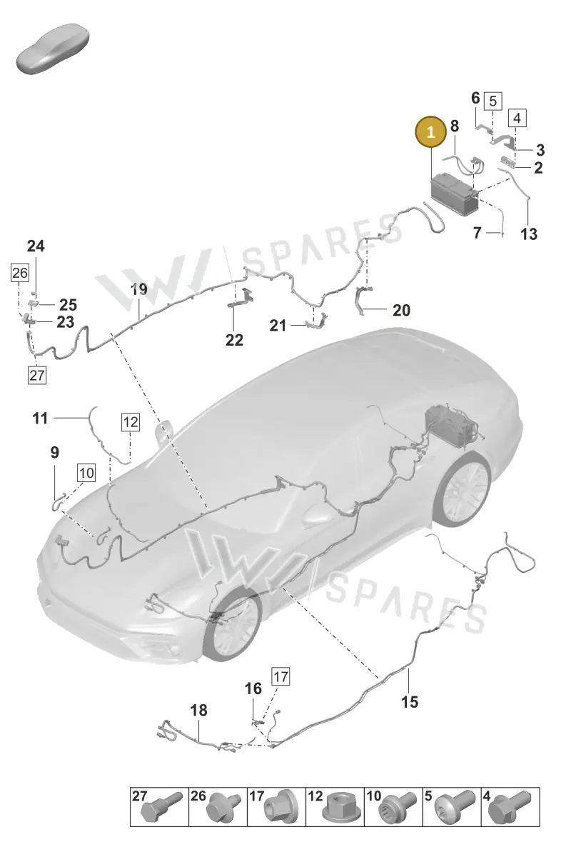 5GM915105AC — Porsche Panamera 4 Hybrid (2020-2023) diagram p58902010, position 1