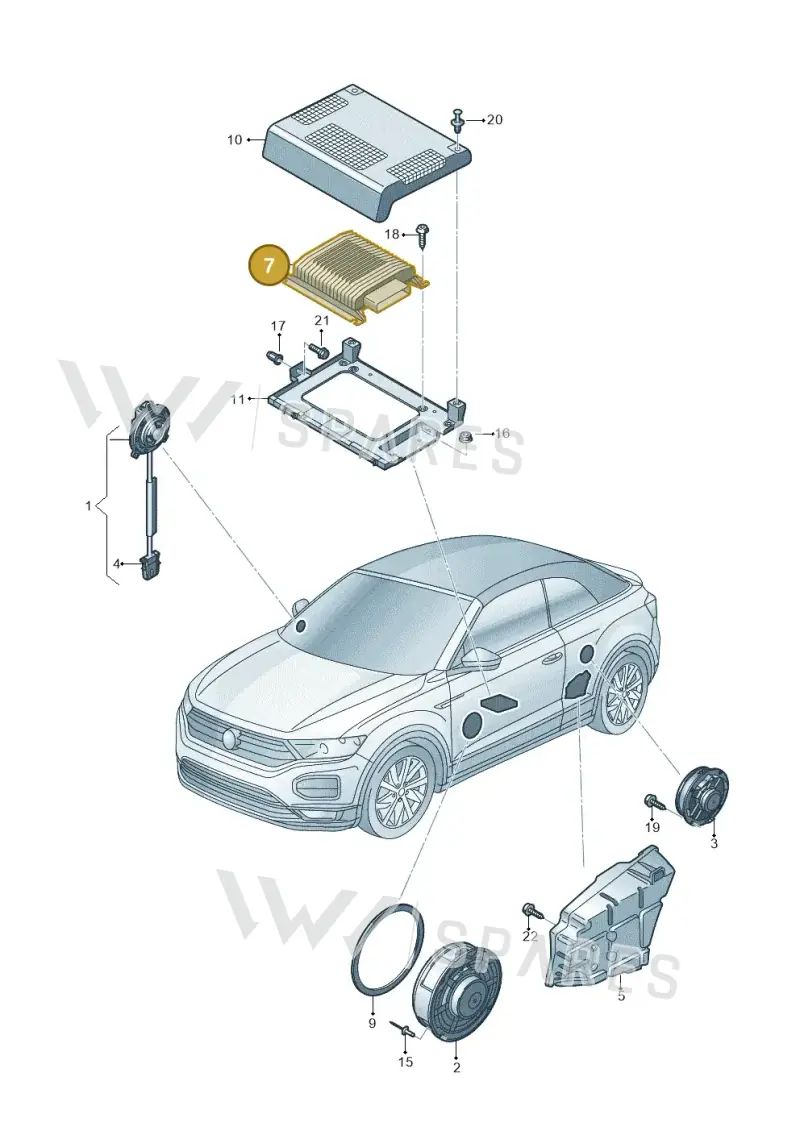 5H0035456 — Volkswagen T-Roc Cabriolet (2019-2025) diagram 2gk035035, position 7