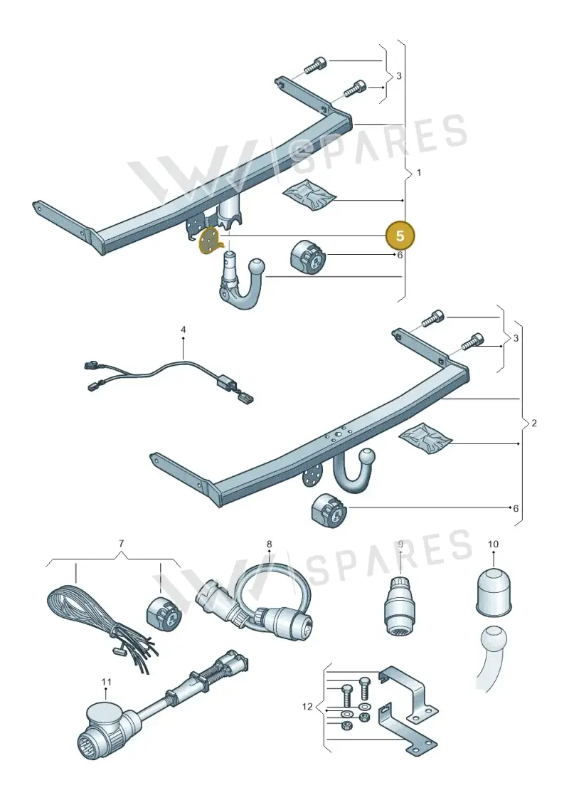 5H0092736 — Volkswagen Golf (2019-2025) diagram 827071010, position 5