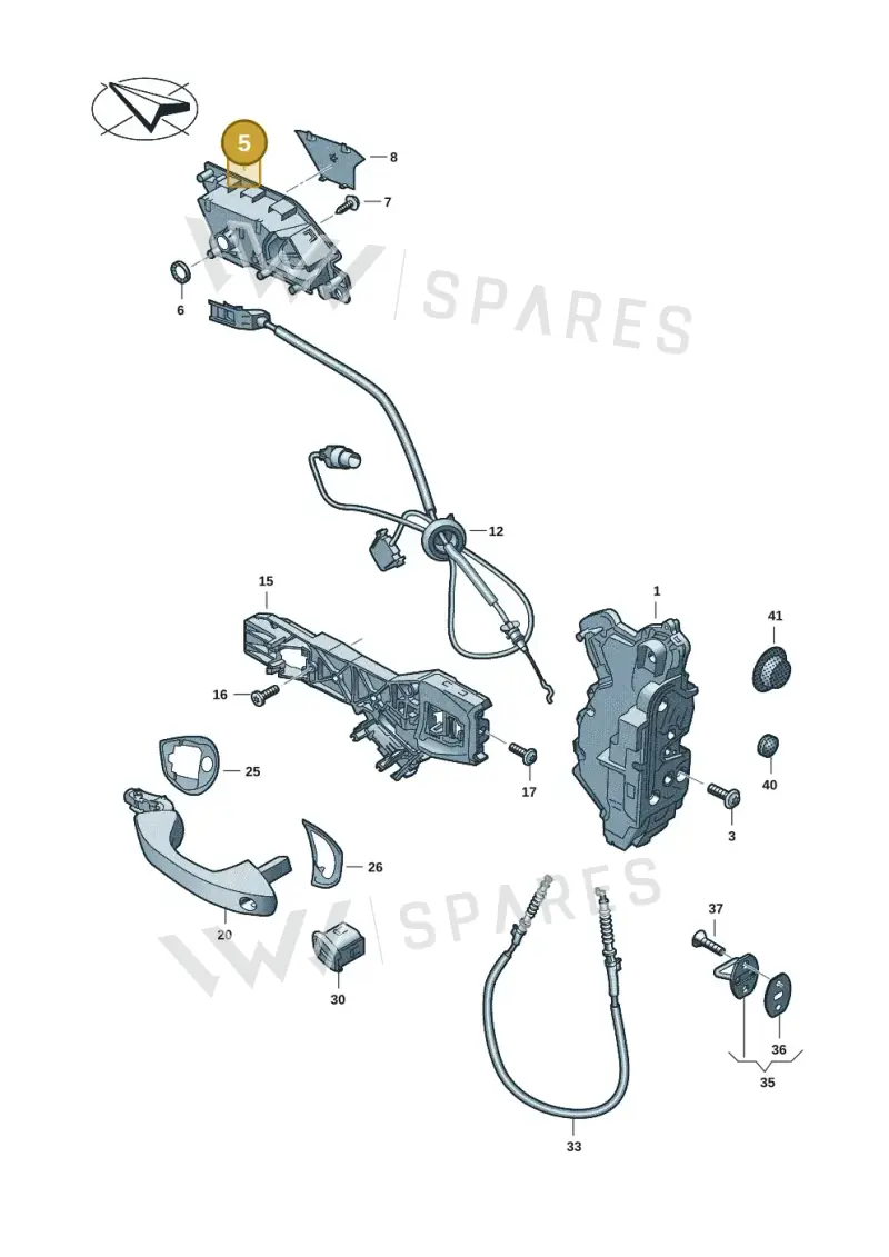 5H0837114AYVB — Volkswagen Golf 2.0 BlueMotion (2019-2024) diagram 5h0837000, position 5
