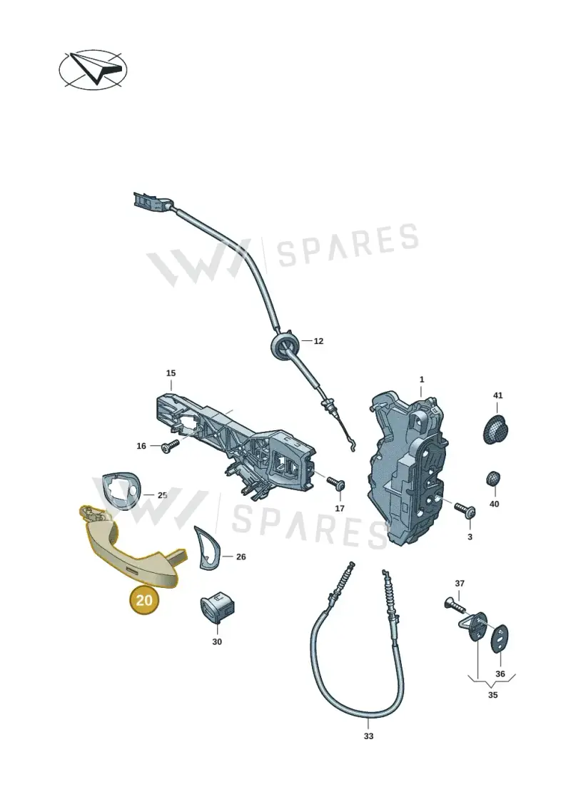 5H0837205FGRU — Volkswagen Passat estate (2023-) diagram 3j0837000, position 20