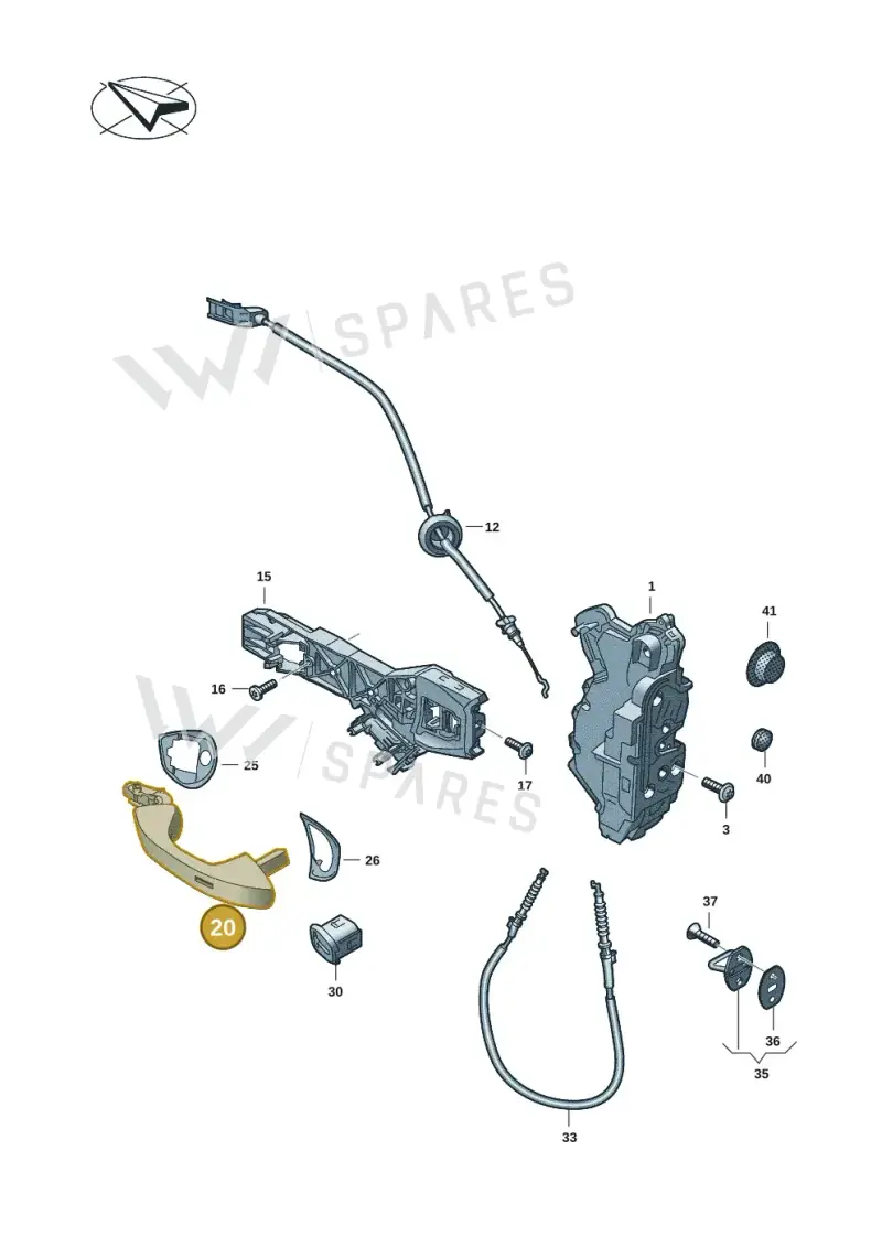 5H0837206EGRU — Volkswagen Tiguan 2.0 (2023-) diagram 3j0837000, position 20