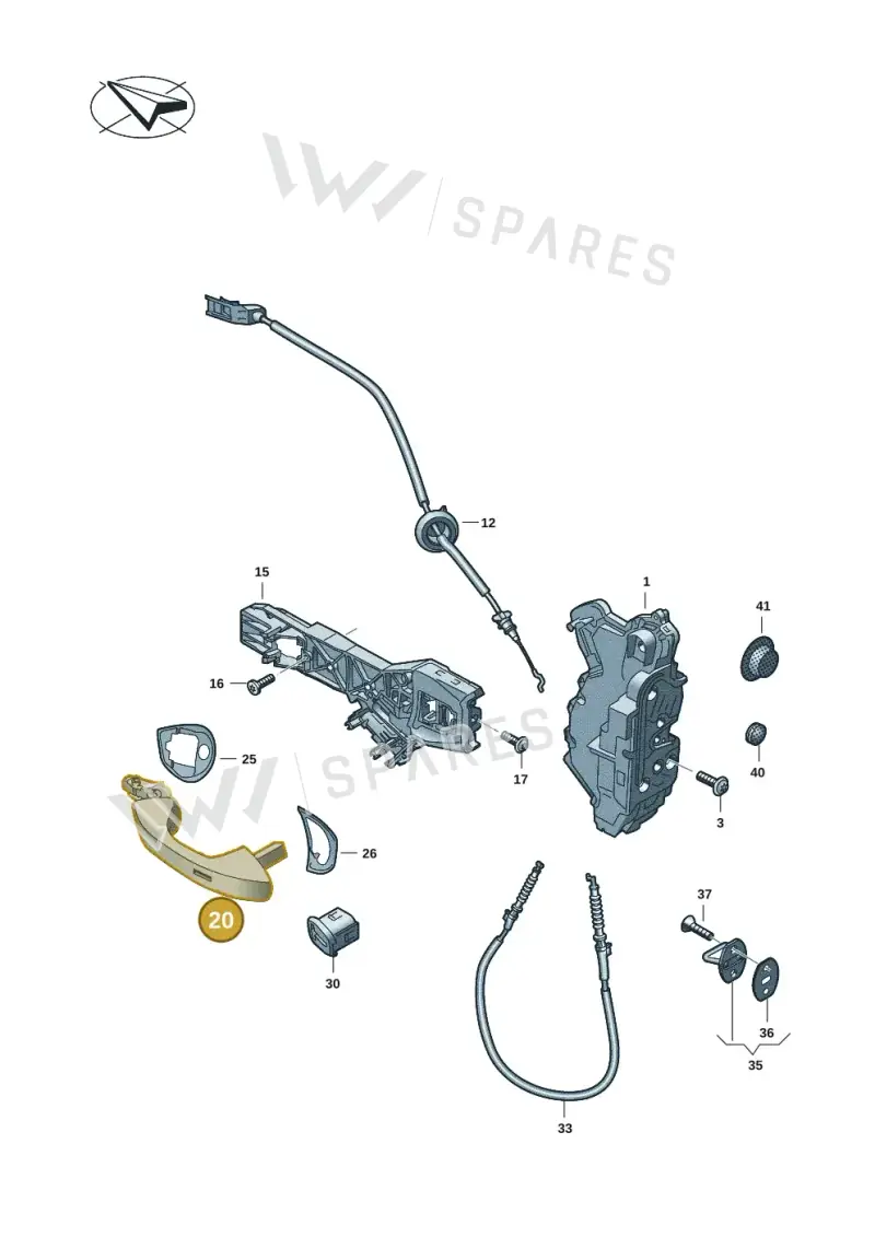 5H0837206FGRU — Volkswagen Passat estate (2023-) diagram 3j0837000, position 20