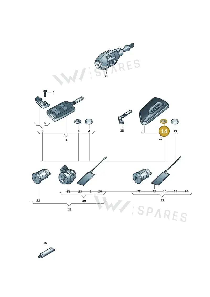 5H0837891FOD — Volkswagen Caddy Maxi Kombi (2020-2024) diagram 2ka837100, position 14