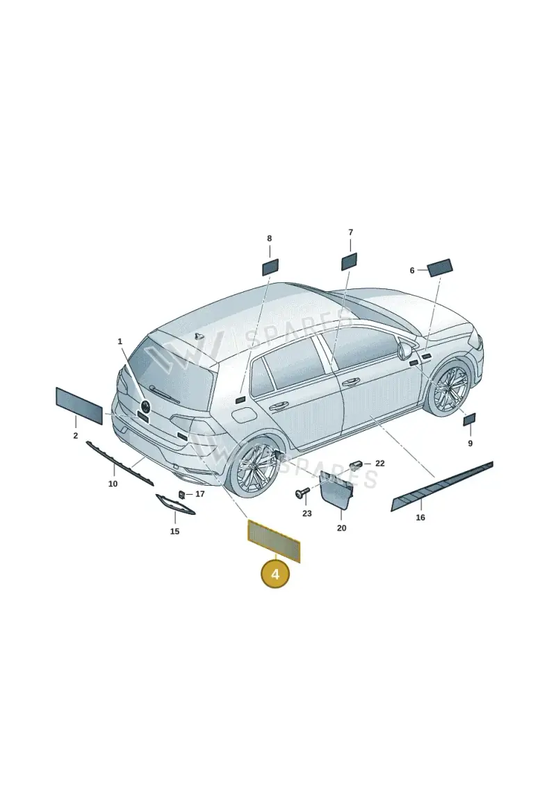 5H0853675NAFL — Volkswagen Golf 2.0 BlueMotion (2019-2024) diagram 5h0853080, position 4