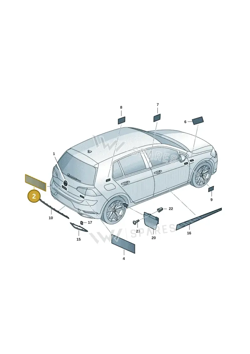 5H0853687B2ZZ — Volkswagen Golf 2.0 BlueMotion (2019-2024) diagram 5h0853080, position 2