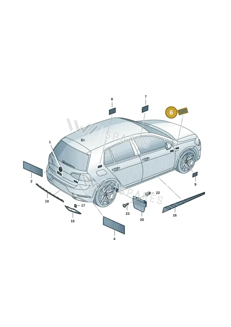 5H0853688QDPJ — Volkswagen Golf 2.0 BlueMotion (2019-2024) diagram 5h0853080, position 6