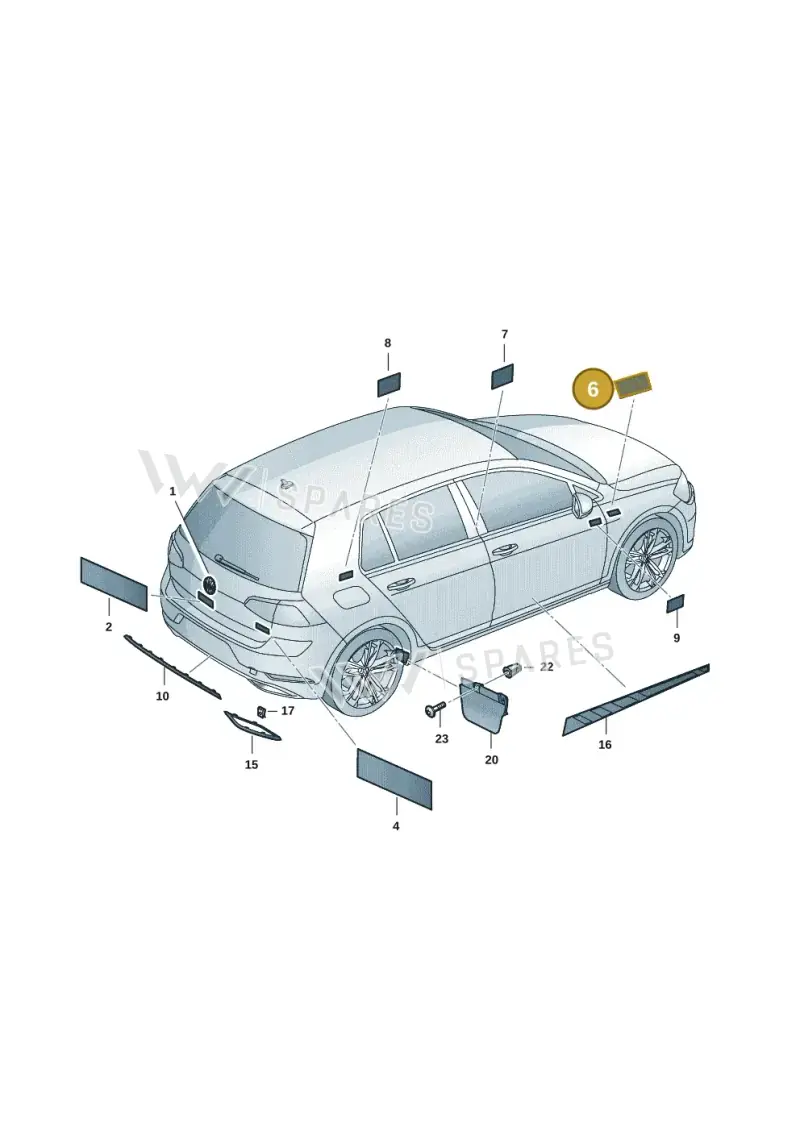 5H0853688RDPJ — Volkswagen Golf (2019-2025) diagram 5h0853080, position 6
