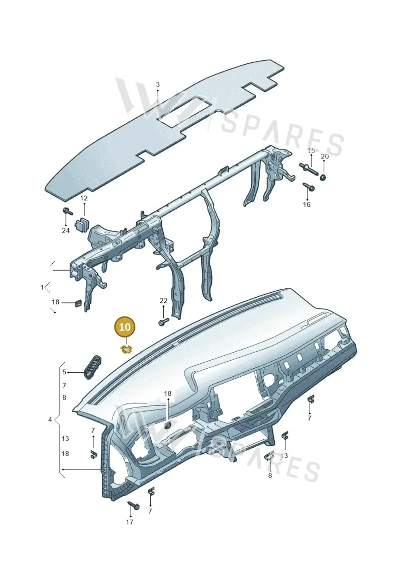 5H0857949 — Volkswagen Nivus (2020-) diagram 67b857005, position 10