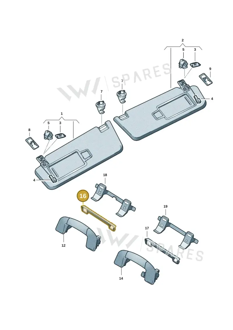 5H0867660C — Volkswagen Passat Estate (2023-2025) diagram 3j0857500, position 16+17