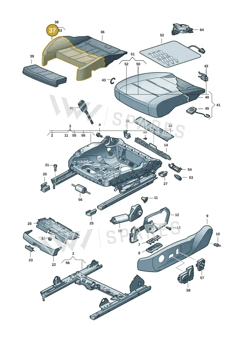 5H0881405AMITM — Volkswagen Golf 2.0 BlueMotion (2019-2024) diagram 5h0881100, position 37