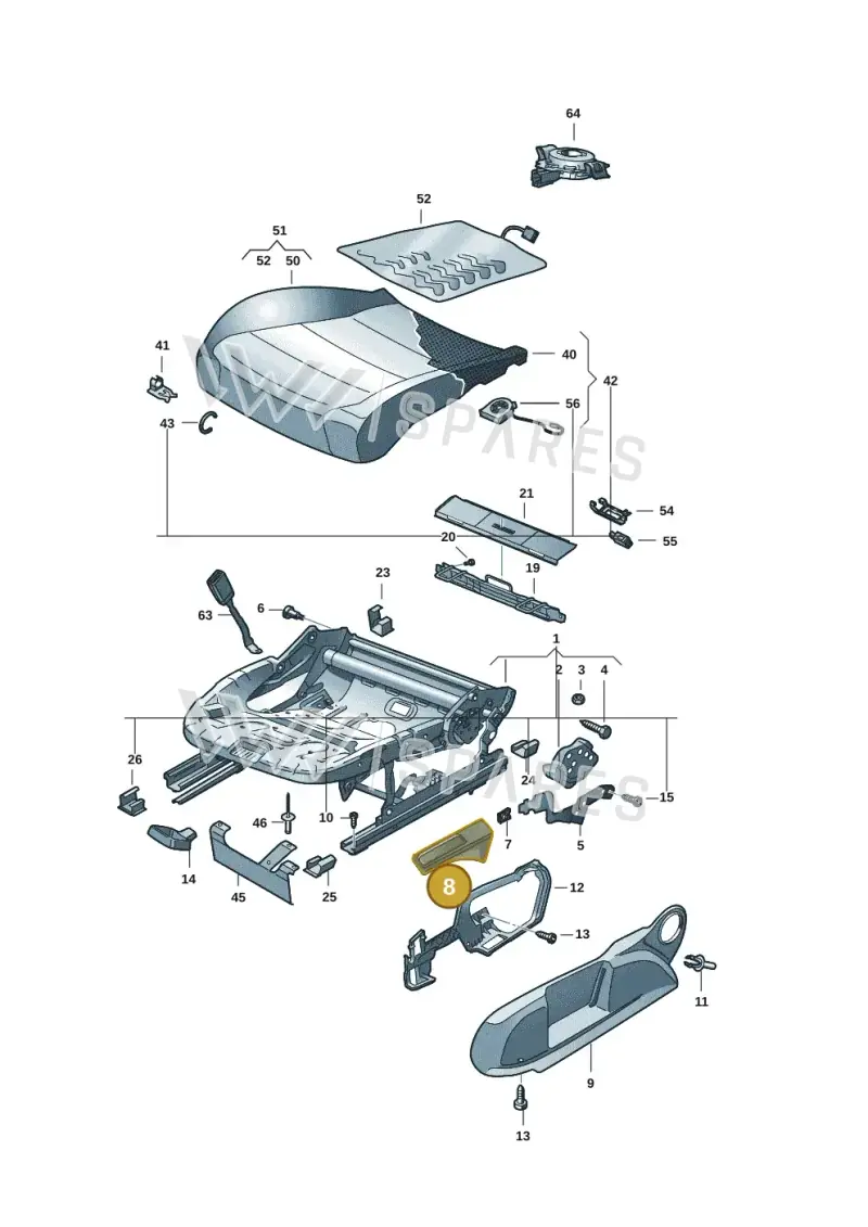 5H08822514PK — Volkswagen ID.7 Limousine Pro (2023-) diagram 5h0881000, position 8