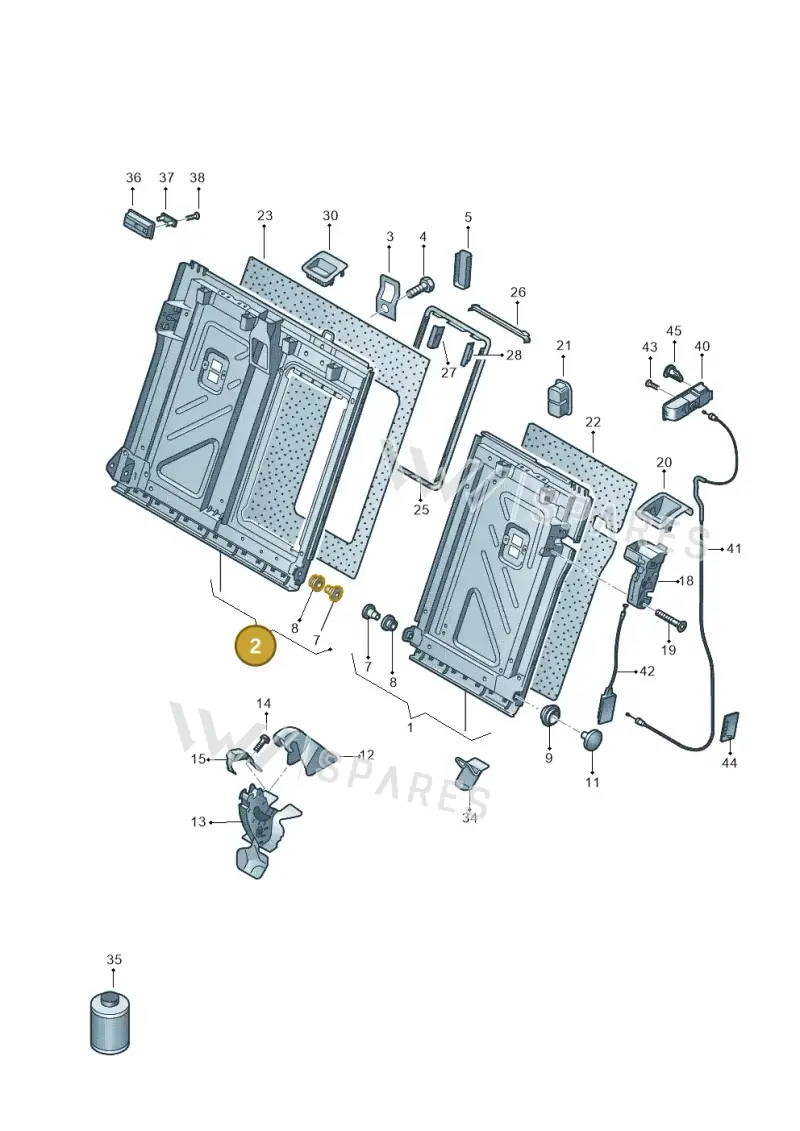 5H0885502FCA9 — Volkswagen Golf 2.0 BlueMotion (2019-2024) diagram 763885700, position 2