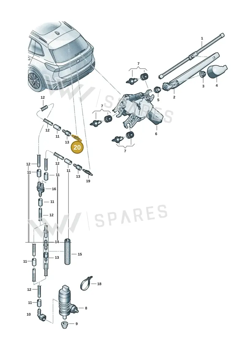 5H0955993 — Volkswagen Tiguan 2.0 (2023-) diagram 57x955300, position 20
