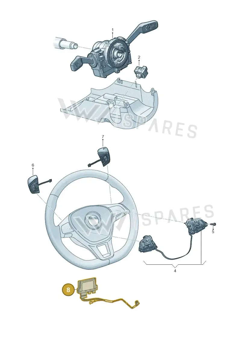 5H0959542K — Volkswagen Touareg (2017-2025) diagram 439953050, position 8
