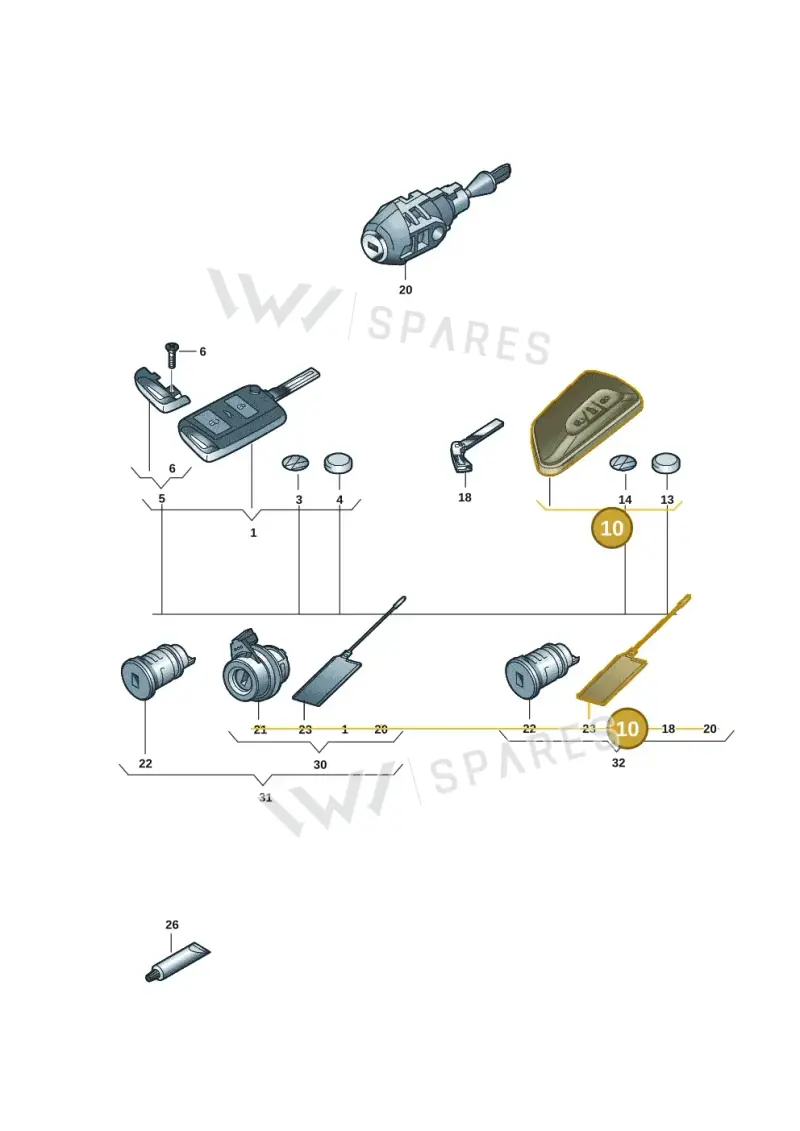 5H0959753BSAUD — Volkswagen Caddy Maxi Kombi (2020-2024) diagram 2ka837100, position 10