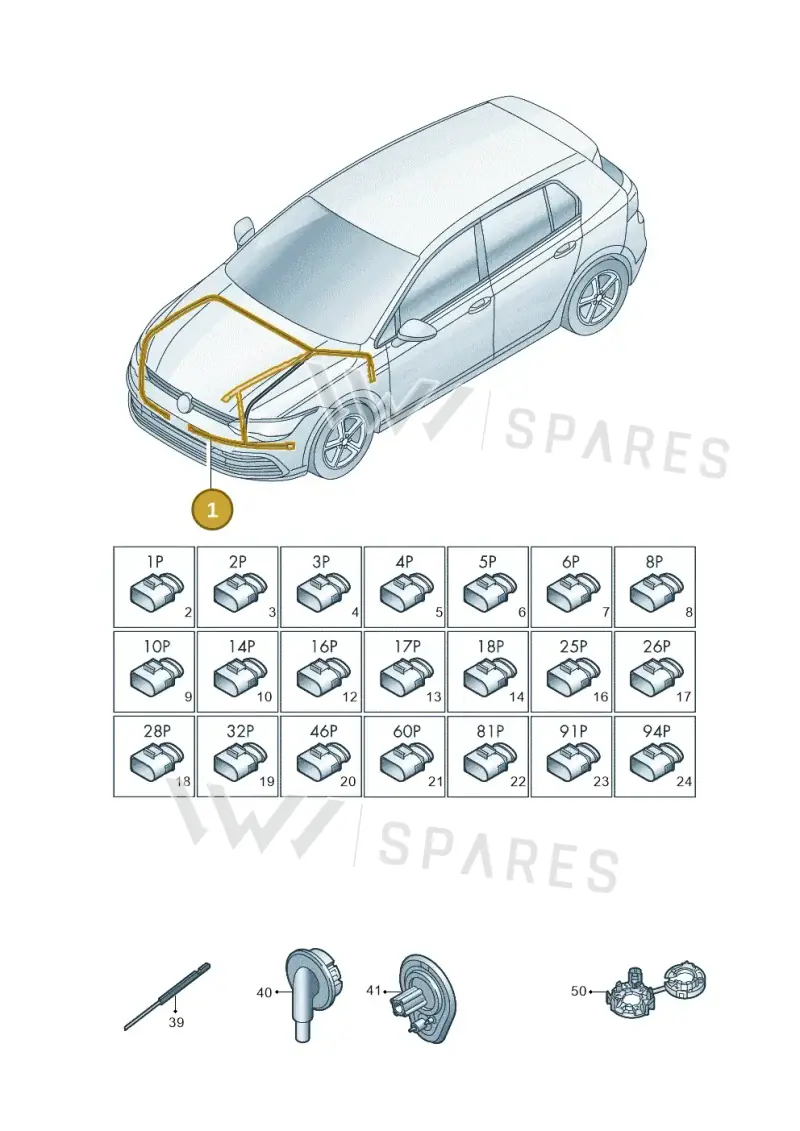 5H0971002 — Volkswagen Golf (2019-2025) diagram 5h0971080, position 1