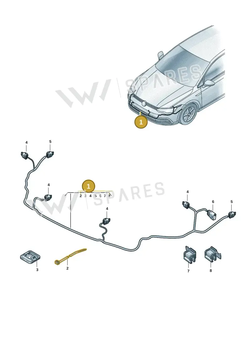 5H0971095M — Volkswagen Golf (2019-2025) diagram 5h0971000, position 1