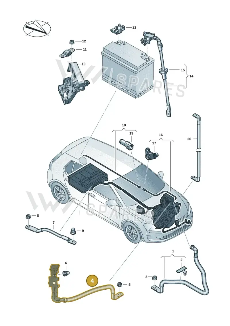 5H0971237A — Volkswagen Golf (2019-2025) diagram 5h0971000, position 4