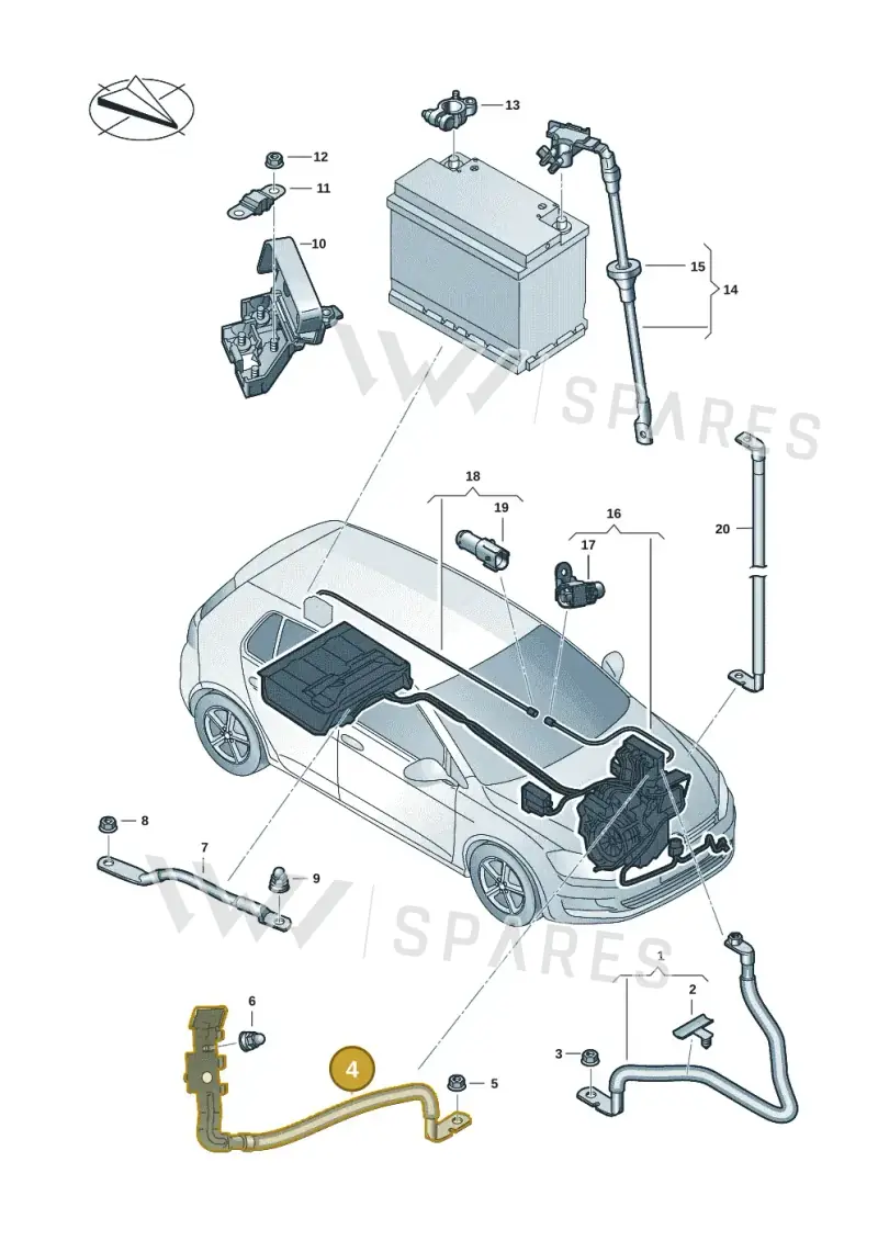 5H0971237 — Volkswagen Golf (2019-2025) diagram 5h0971005, position 4