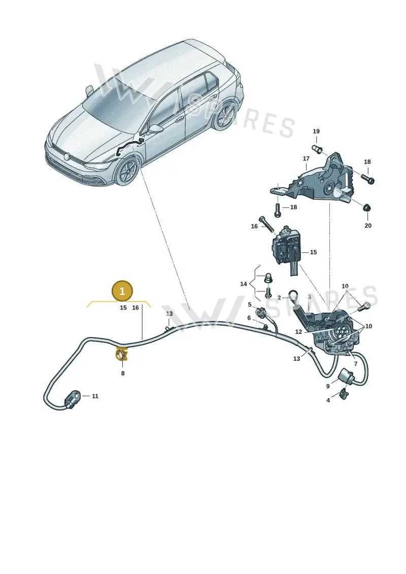 5H0971509B — Volkswagen Golf 2.0 BlueMotion (2019-2024) diagram 5h0970002, position 1
