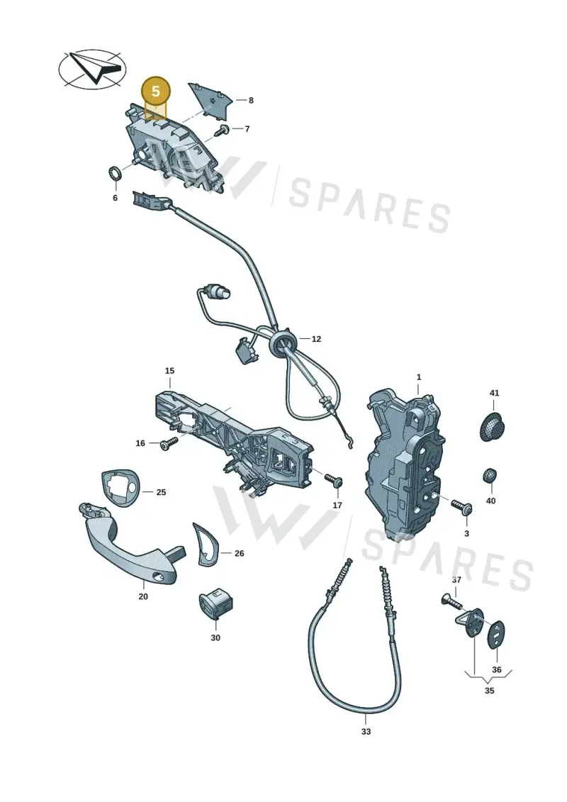 5H1837114AYVB — Volkswagen Golf 2.0 BlueMotion (2019-2024) diagram 5h0837000, position 5