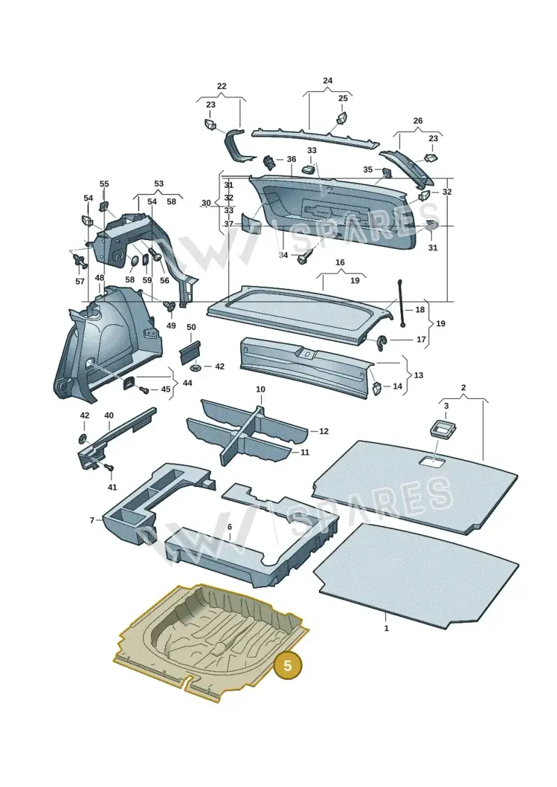 5H6863544C — Volkswagen Golf 2.0 BlueMotion (2019-2024) diagram 5h0867080, position 5