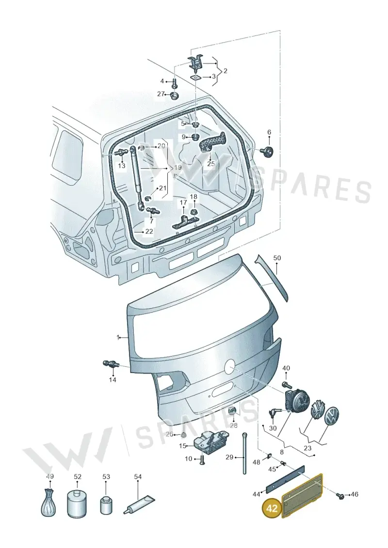 5H9827211 — Volkswagen Golf 2.0 (2016-2020) diagram 763827100, position 42