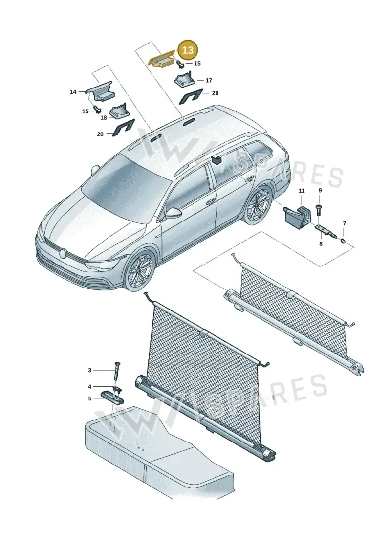 5H9861822F — Volkswagen Golf 2.0 BlueMotion (2019-2024) diagram 5h9861050, position 13