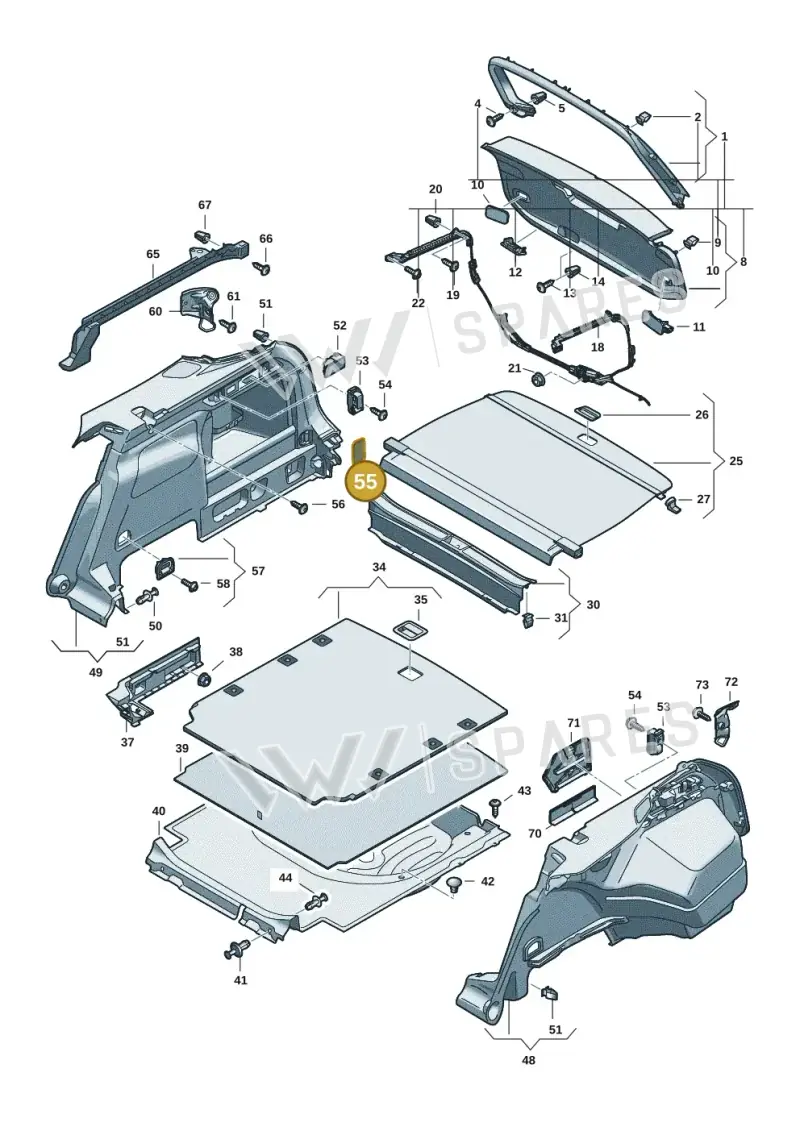 5H9867864B4PK — Volkswagen Passat estate (2023-) diagram 3j0867800, position 55