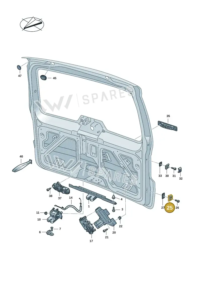 5JA827249C — Volkswagen Caddy Maxi Kombi (2020-2024) diagram 2ka827100, position 25