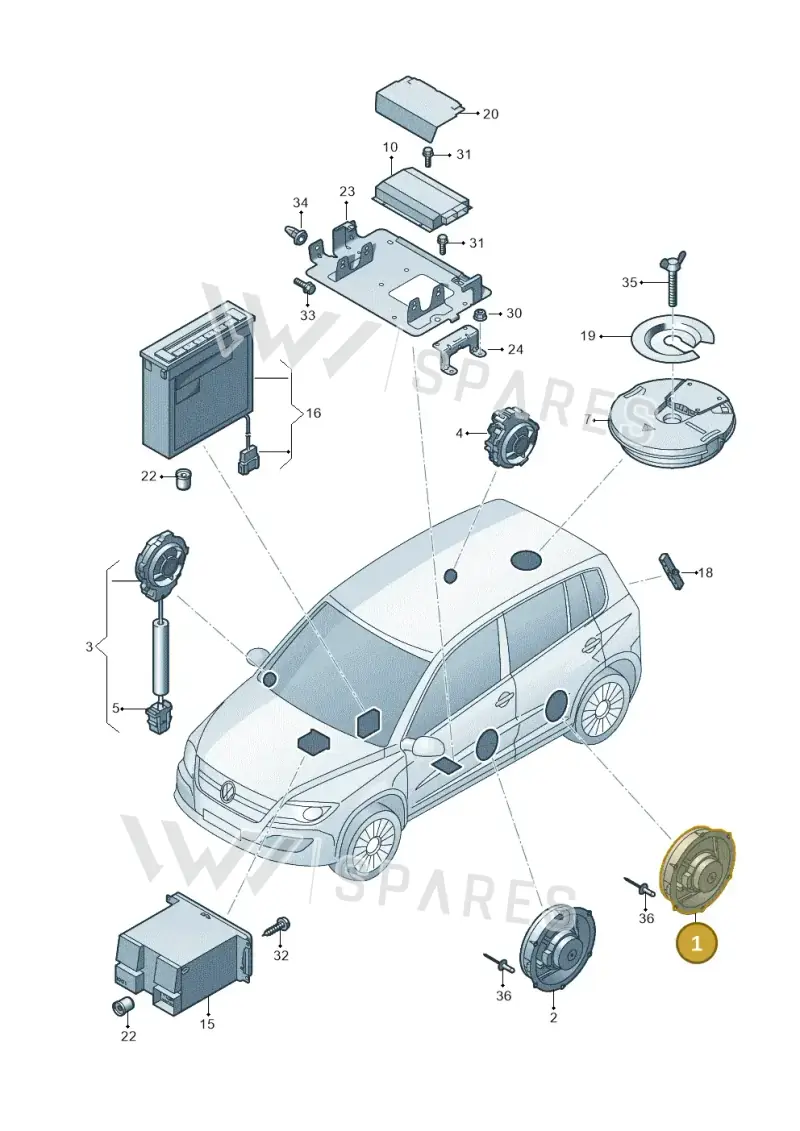 5K0035453 — Volkswagen Tiguan 4Motion (2011-2018) diagram 719035350, position 1