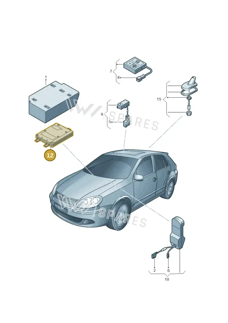 5K0035730F — Volkswagen Golf (2011-2013) diagram 649035550, position 12
