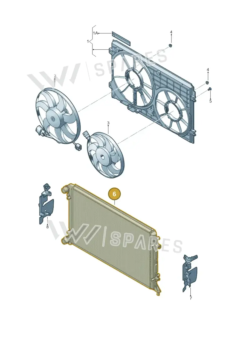 5K0121253F — Volkswagen Jetta (2014-2017) diagram 619121970, position 6