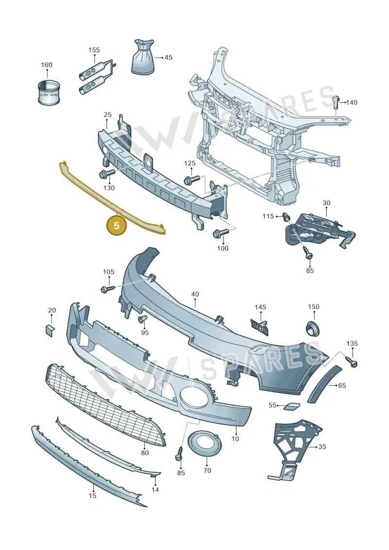 5K0807651D — Volkswagen Golf Plus (2011-2014) diagram 650807100, position 5