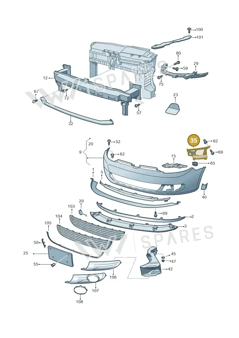 5K0807723B — Volkswagen Jetta variant (2009-2014) diagram 649807000, position 35